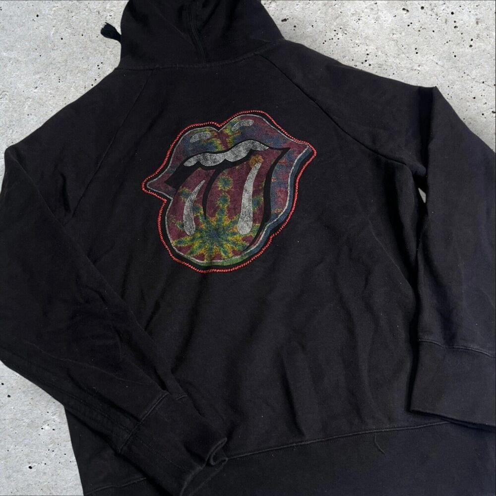 Amplified Vintage Rolling Stones Strass UK Tongue Zip Hoodie‎ Sweater XL